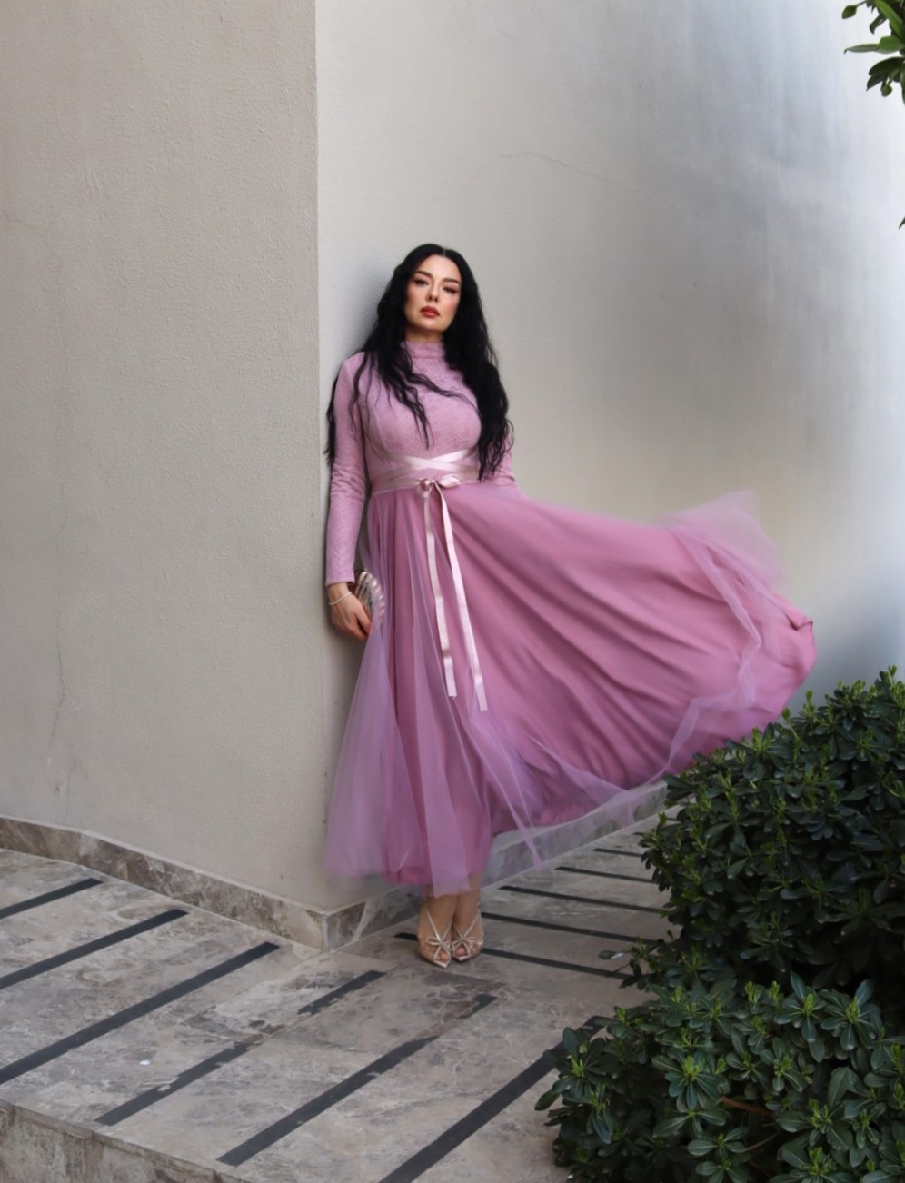 tesettür tül abiye elbise (16)