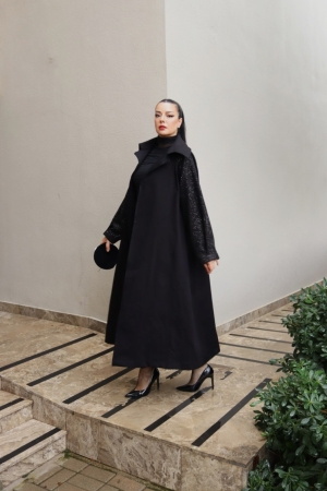 6158 – A Kesim Payet Garnili Gabardin Kaban