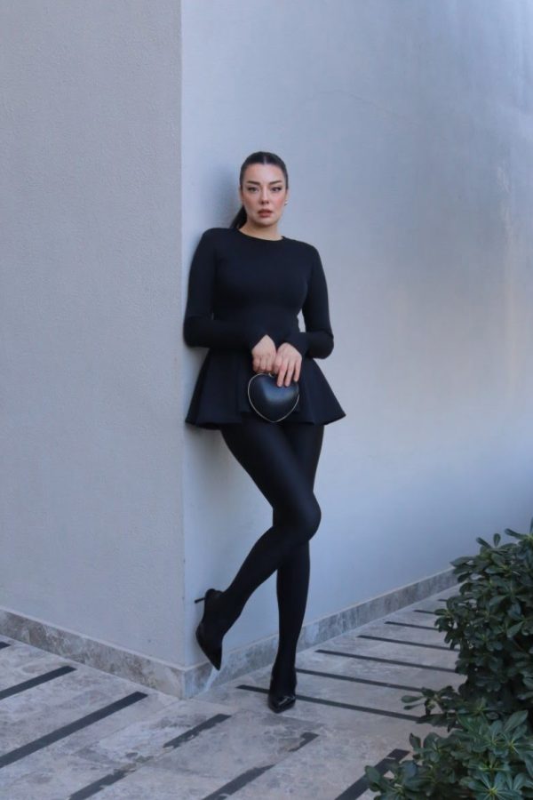 6172 - Scuba Peplum Bluz