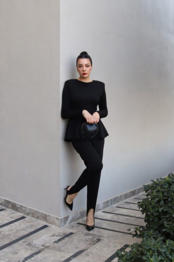 6179 - Scuba Fuseau Pantolon Siyah (Yaz Serisi)