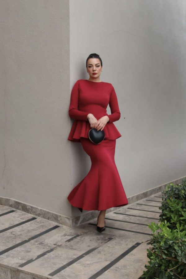 6194 - Puff Scuba Balık Etek Bordo