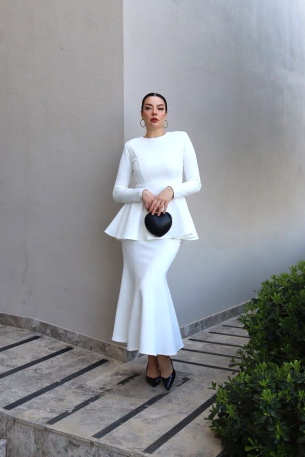 6188 - Puff Scuba Balık Etek Ekru