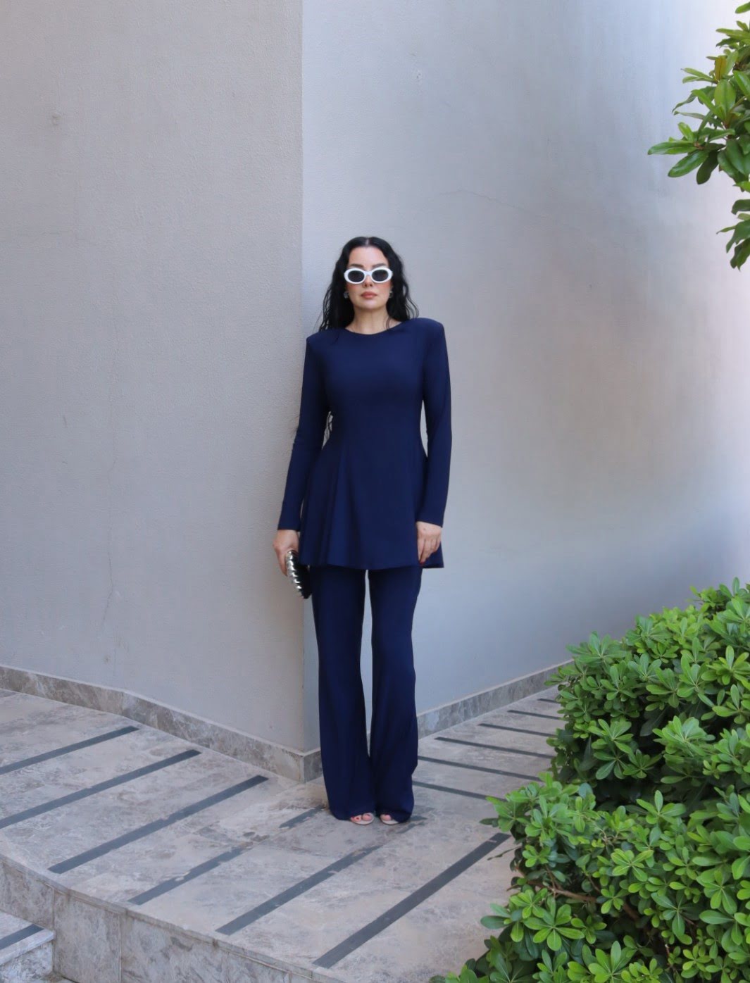 6219 - Peplum Bluz İspanyol Pantolon İkili Takım Lacivert - Görsel 7