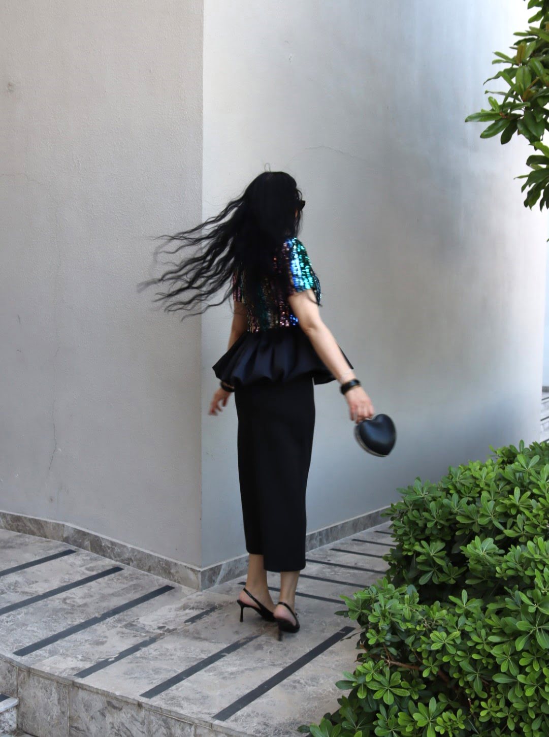 6221 - Saten Garnili Payet Peplum Bluz - Görsel 6