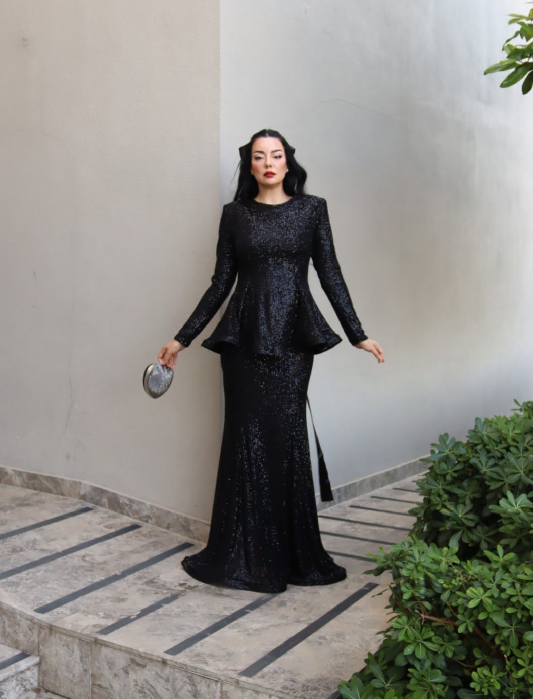 6233 - Payet Peplum Bluz Balık Etek İkili Takım - Görsel 4