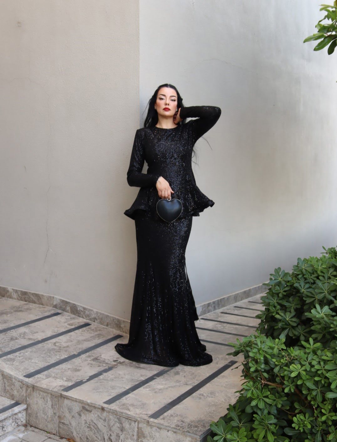6233 - Payet Peplum Bluz Balık Etek İkili Takım - Görsel 3