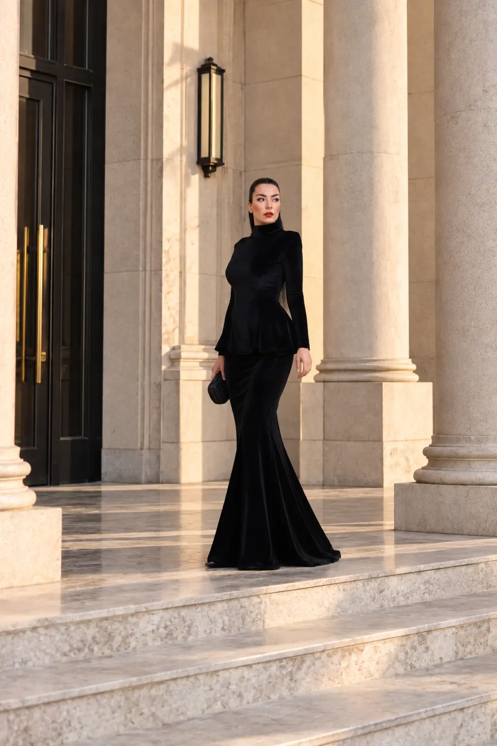 6254 - Peplum Bluz Balık Etek İkili Takım - Görsel 5