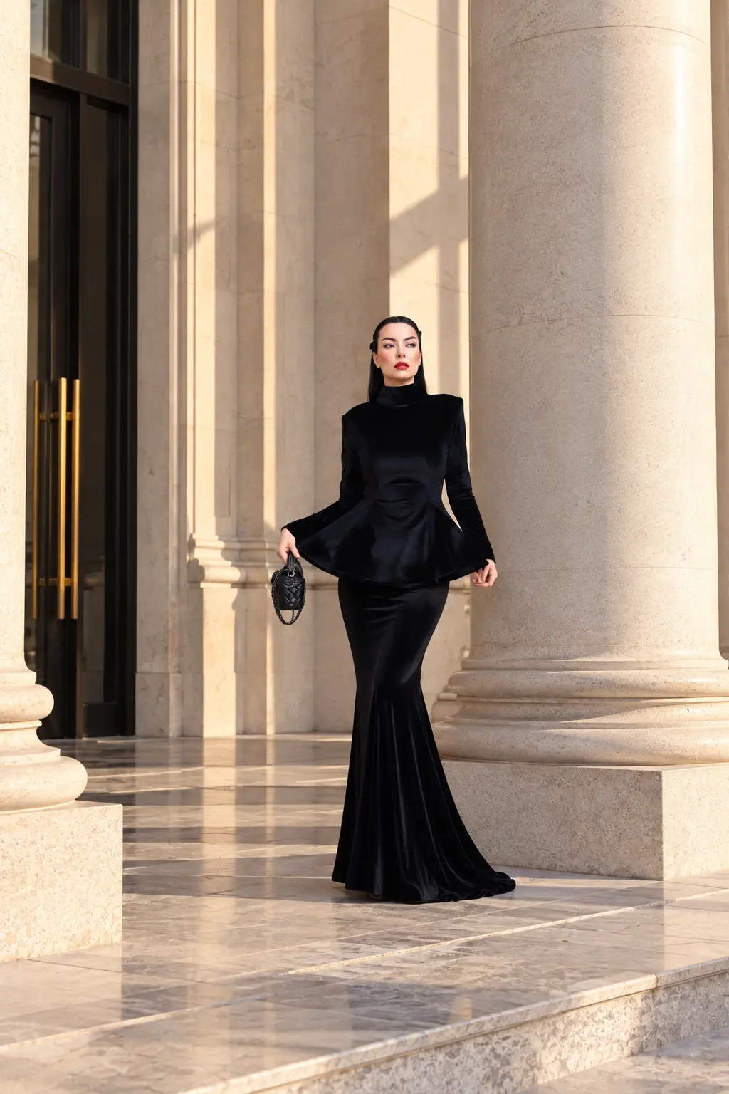 6254 - Peplum Bluz Balık Etek İkili Takım - Görsel 2